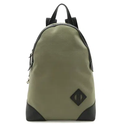 Pre-owned Hermes Black Khaki Swift Leather Backpack () In Black, Khaki