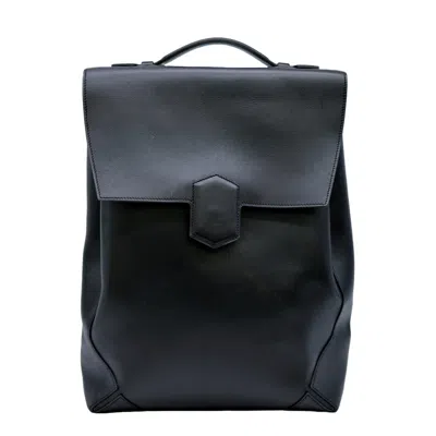 Hermes Hermès Black Leather Backpack Bag ()