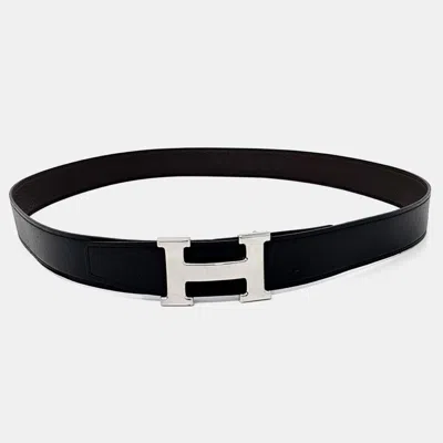 Pre-owned Hermes Black Leather Belt