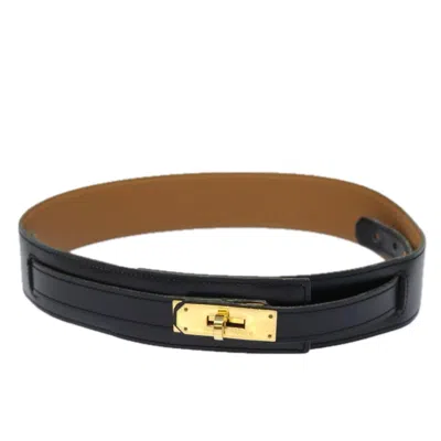 Pre-owned Hermes Hermès Black Leather Belt  ()