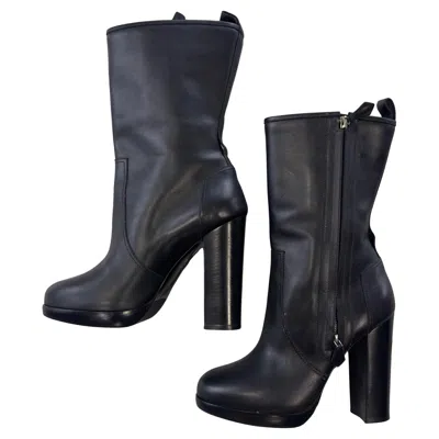 Pre-owned Hermes Hermès Black Leather Boots In Excellent Condition, 2000s