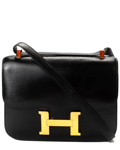 Pre-owned Hermes Hermès Black Leather Box Constance 18 Shoulder (authentic Pre-loved)