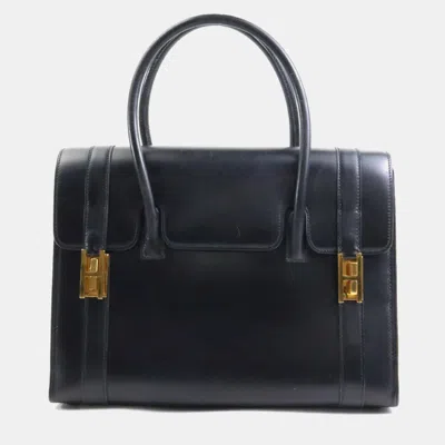 Pre-owned Hermes Black Leather Box Drag 27 Handbag