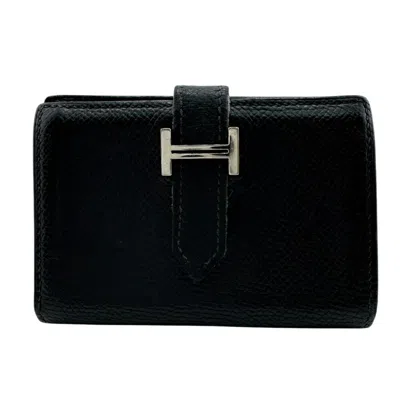 Pre-owned Hermes Black Leather Card Wallet ()