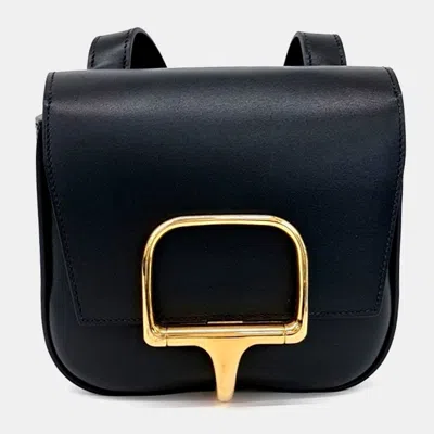 Pre-owned Hermes Black Leather Della Cavalleria Mini