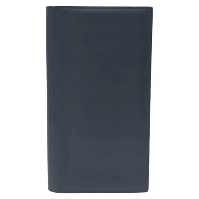 Pre-owned Hermes Black Leather Long Bill Wallet (bi-fold) ()