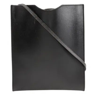 Pre-owned Hermes Black Leather Pochette Shoulder Bag ()