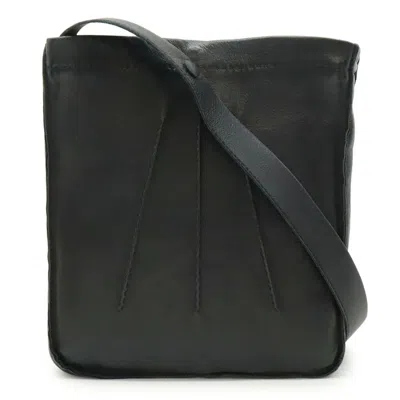 Pre-owned Hermes Black Leather Pochette Shoulder Bag ()