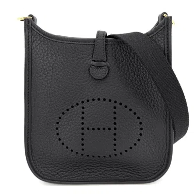 Pre-owned Hermes Black Leather Pochette Shoulder Bag ()