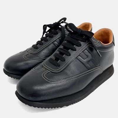 Pre-owned Hermes Hermès Black Leather Sneakers