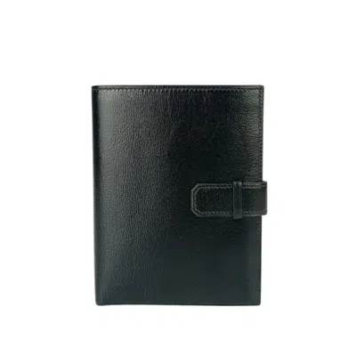 Pre-owned Hermes Black Leather Wallet (bi-fold) ()
