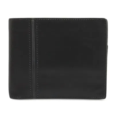 Pre-owned Hermes Black Leather Wallet (bi-fold) ()