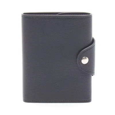 Pre-owned Hermes Black Leather Wallet (tri-fold) ()
