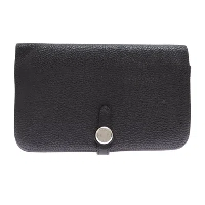 Pre-owned Hermes Black Long Wallet (bi-fold) ()