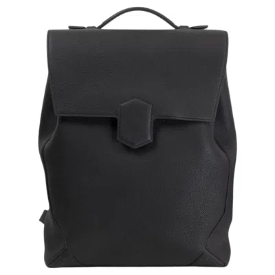 Pre-owned Hermes Black Maurice Leather Flash Backpack Bag
