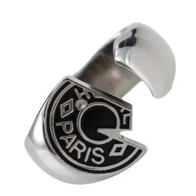 Pre-owned Hermes Black Metal Band Ring ()