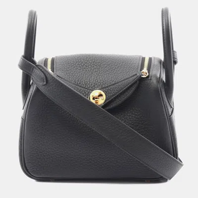 Pre-owned Hermes Black Mini Clemence Lindy