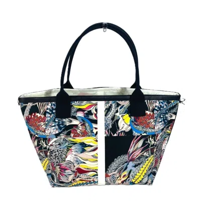 Pre-owned Hermes Black Multi-color Canvas Handbag Shoulder Bag Tote Bag ()