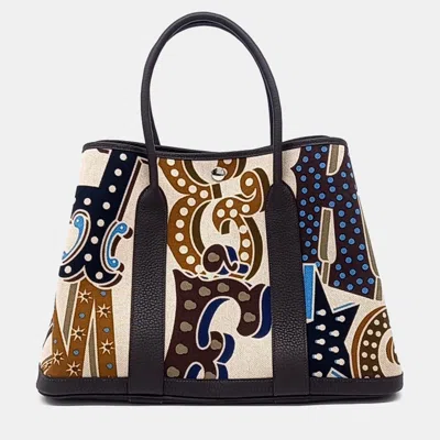 Pre-owned Hermes Black Multicolor Fabric Garden Party