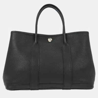 Pre-owned Hermes Black Negonda Garden Party 30 Tpm Tote Handbag