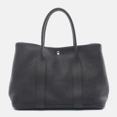 Pre-owned Hermes Black Negonda Leather Garden Party Pm Tote Bag