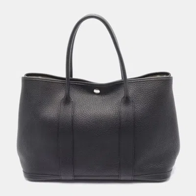 Pre-owned Hermes Garden Party Pm Tote Bag O Negonda Leather Black Shw