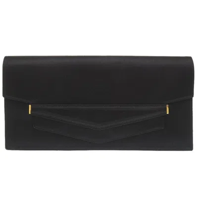 Pre-owned Hermes Black Satin Clutch Bag ()