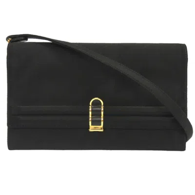 Pre-owned Hermes Black Satin Shoulder Bag ()