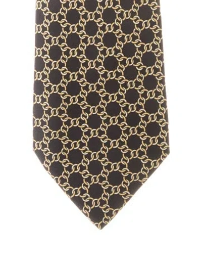 Pre-owned Hermes Black Silk  Tie