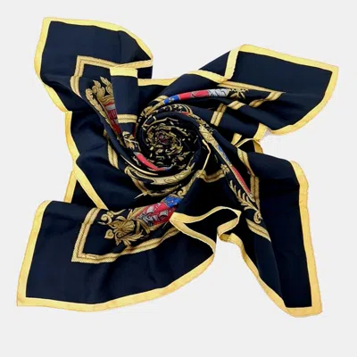 Pre-owned Hermes Black Silk Scarf