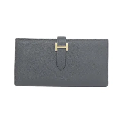 Pre-owned Hermes Black Soufre Epsom Leather Coin Purse/coin Case ()