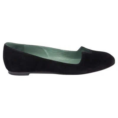 Pre-owned Hermes Black Suede Joy Ballet Shoes 37