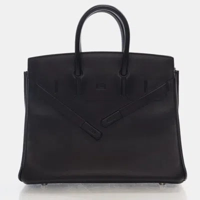 Pre-owned Hermes Black Swift Birkin Shadow 25 Handbag