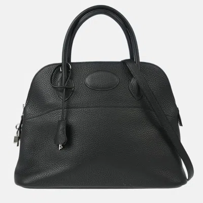 Pre-owned Hermes Black Taurillon Clemence Bolide 31 2way Handbag