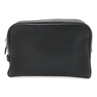 Pre-owned Hermes Black Taurillon Clemence Leather Clutch Bag Pouch ()