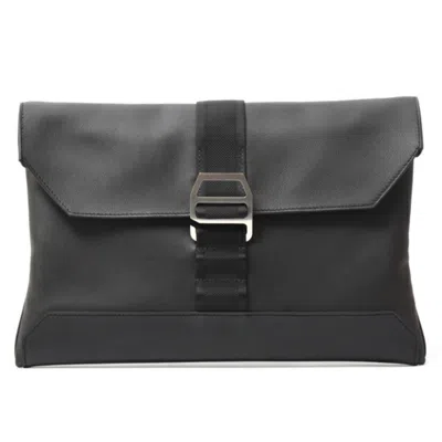 Pre-owned Hermes Black Taurillon Clemence Leather Clutch Bag ()