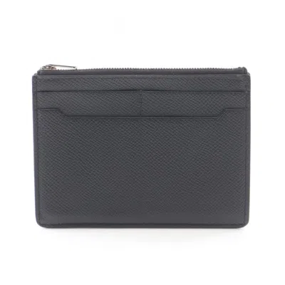 Pre-owned Hermes Black Taurillon Clemence Leather Coin Purse/coin Case ()