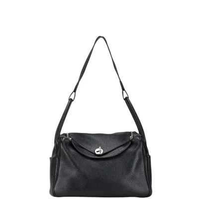 Pre-owned Hermes Black Taurillon Clemence Leather Handbag Shoulder Bag ()