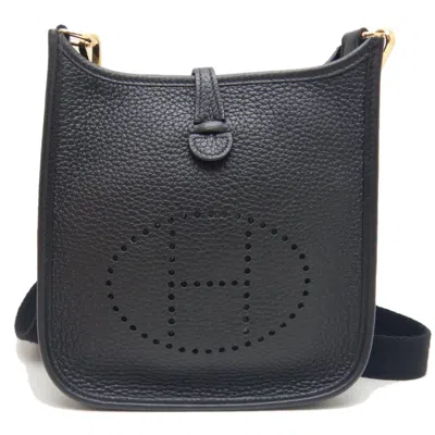 Pre-owned Hermes Black Taurillon Clemence Leather Shoulder Bag ()