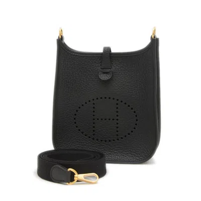 Pre-owned Hermes Black Taurillon Clemence Leather Shoulder Bag ()