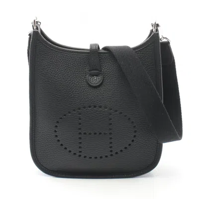 Pre-owned Hermes Black Taurillon Clemence Leather Shoulder Bag ()