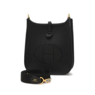 Pre-owned Hermes Black Taurillon Clemence Leather Shoulder Bag ()