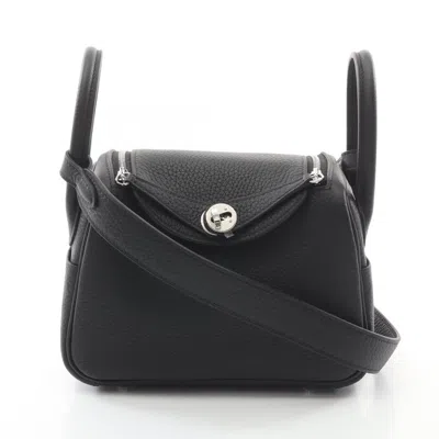Pre-owned Hermes Black Taurillon Clemence Leather Shoulder Bag ()