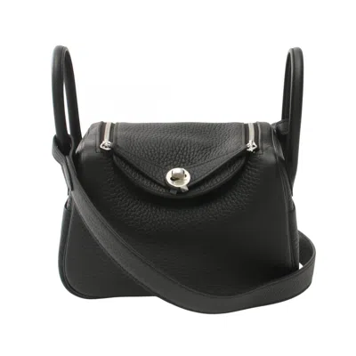 Pre-owned Hermes Black Taurillon Clemence Leather Shoulder Bag ()