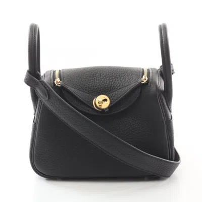 Pre-owned Hermes Black Taurillon Clemence Leather Shoulder Bag ()