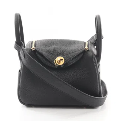 Pre-owned Hermes Black Taurillon Clemence Leather Shoulder Bag ()
