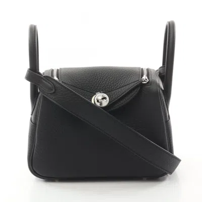 Pre-owned Hermes Black Taurillon Clemence Leather Shoulder Bag ()