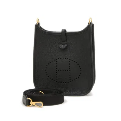 Pre-owned Hermes Black Taurillon Clemence Leather Shoulder Bag ()