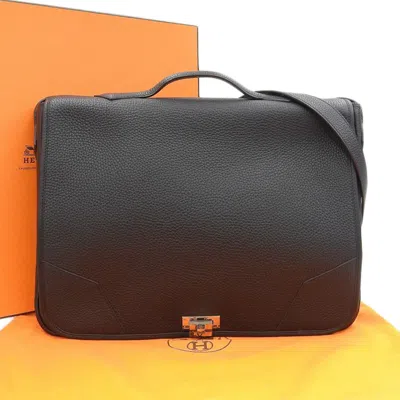 Pre-owned Hermes Black Taurillon Clemence Leather Shoulder Bag ()