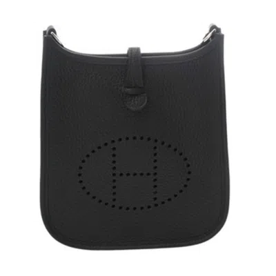 Pre-owned Hermes Black Taurillon Clemence Leather Shoulder Bag ()